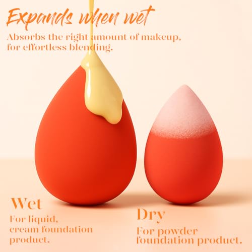 BEAKEY 5-Pack Makeup Sponges: Low Absorption Foundation Blenders