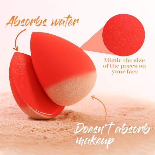BEAKEY 5-Pack Makeup Sponges: Low Absorption Foundation Blenders