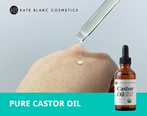 Kate Blanc Organic Castor Oil for Lashes & Hair Growth (2oz)