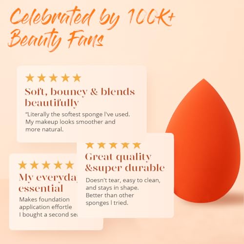 BEAKEY 5-Pack Makeup Sponges: Low Absorption Foundation Blenders